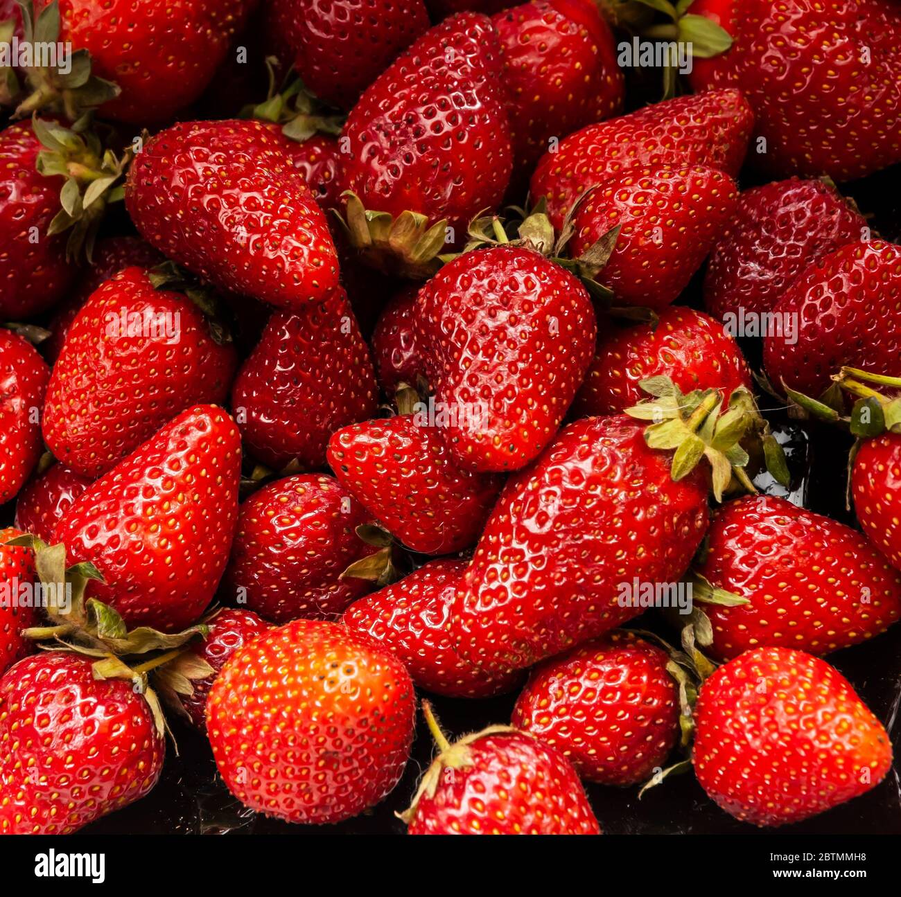Close-up of fresh tasty strawberries. Ripe strawberry background Stock ...