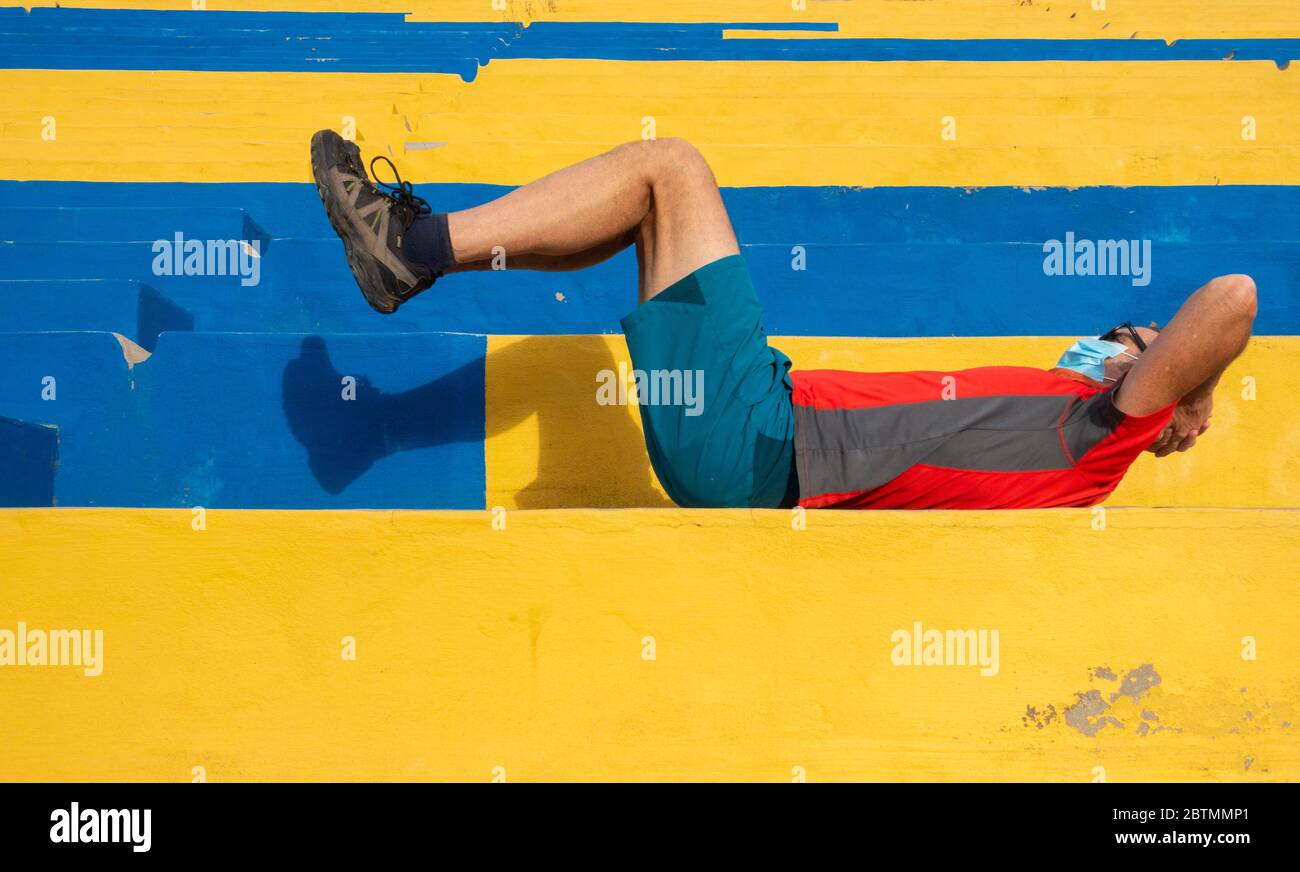 Las Palmas, Gran Canaria, Canary Islands, Spain. 27th May, 2020. A man