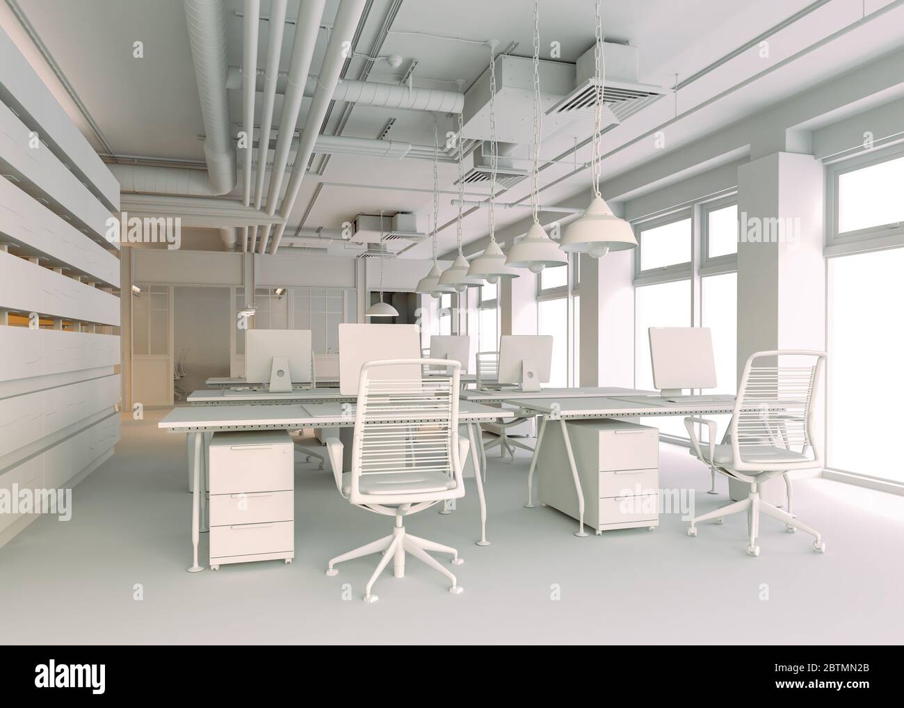 3d render of modern office interior Stock Photo - Alamy