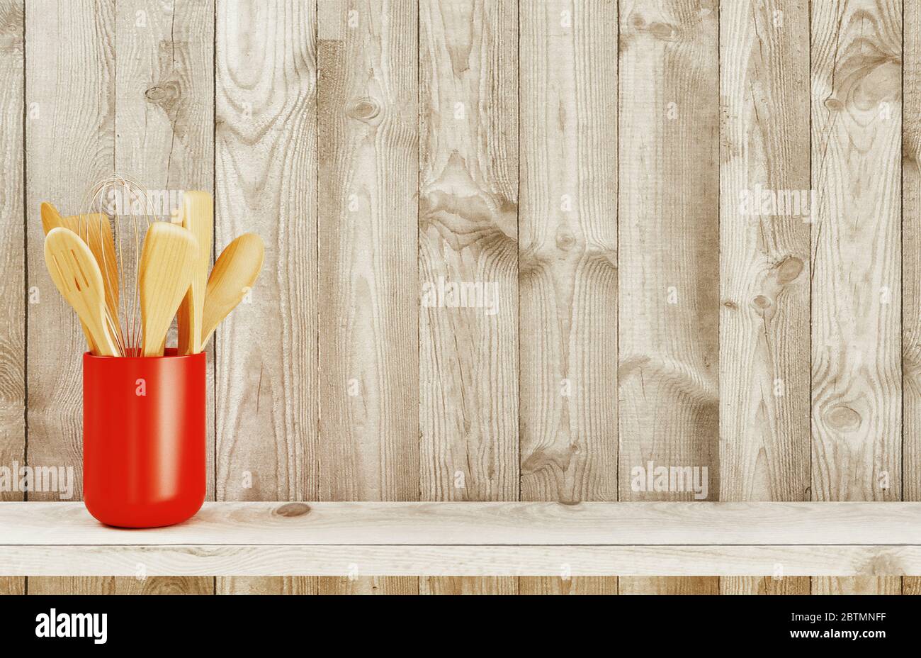 Kitchen utensils in a ceramic container, 3d rendering Stock Photo Alamy