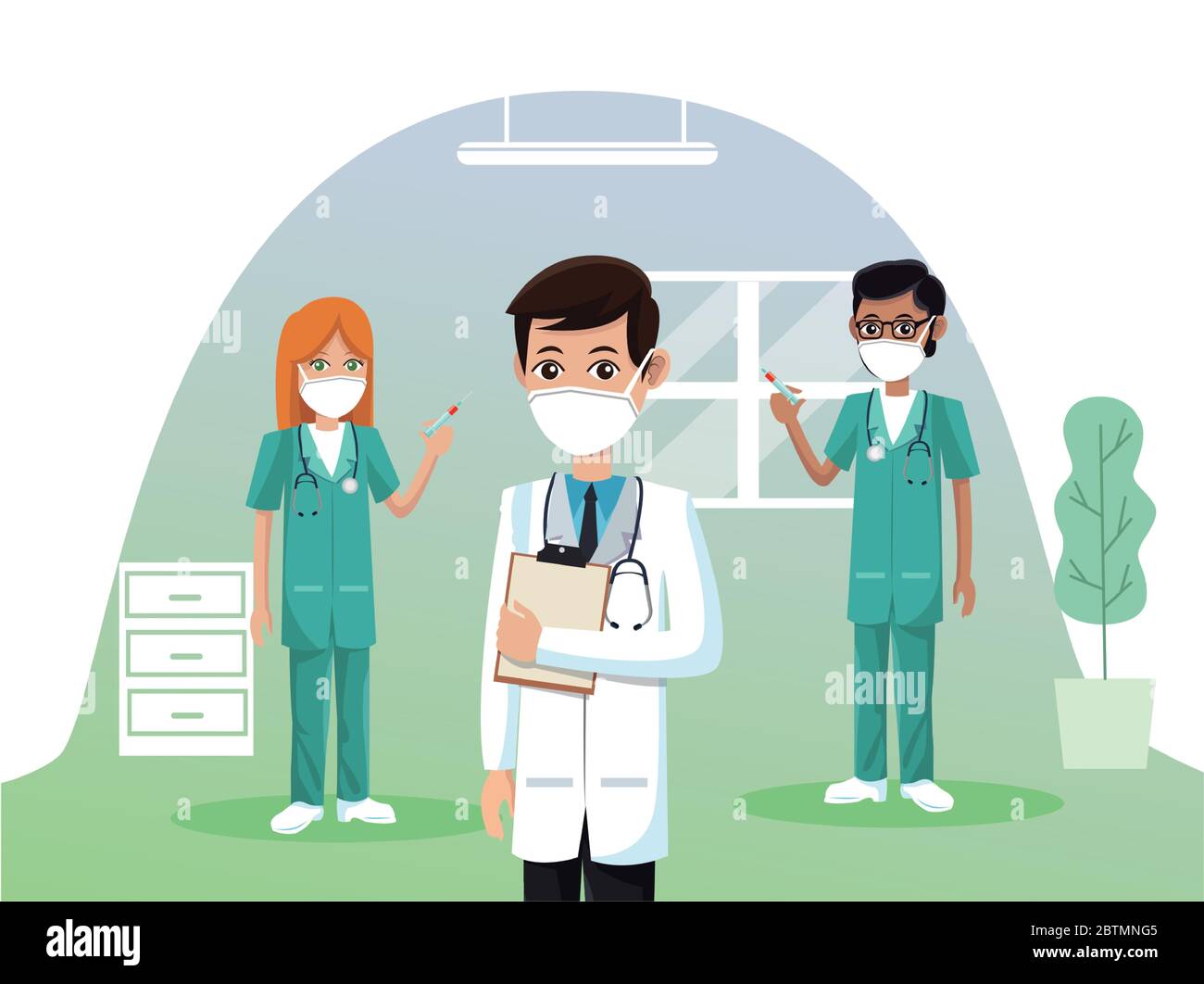 group of doctors wearing medical masks Stock Vector Image & Art - Alamy