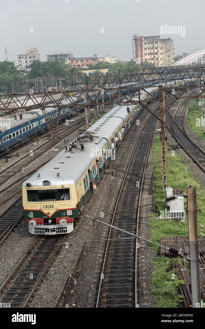 Howrah Junction Railway Station from above. Kolkata, West Bengal, India