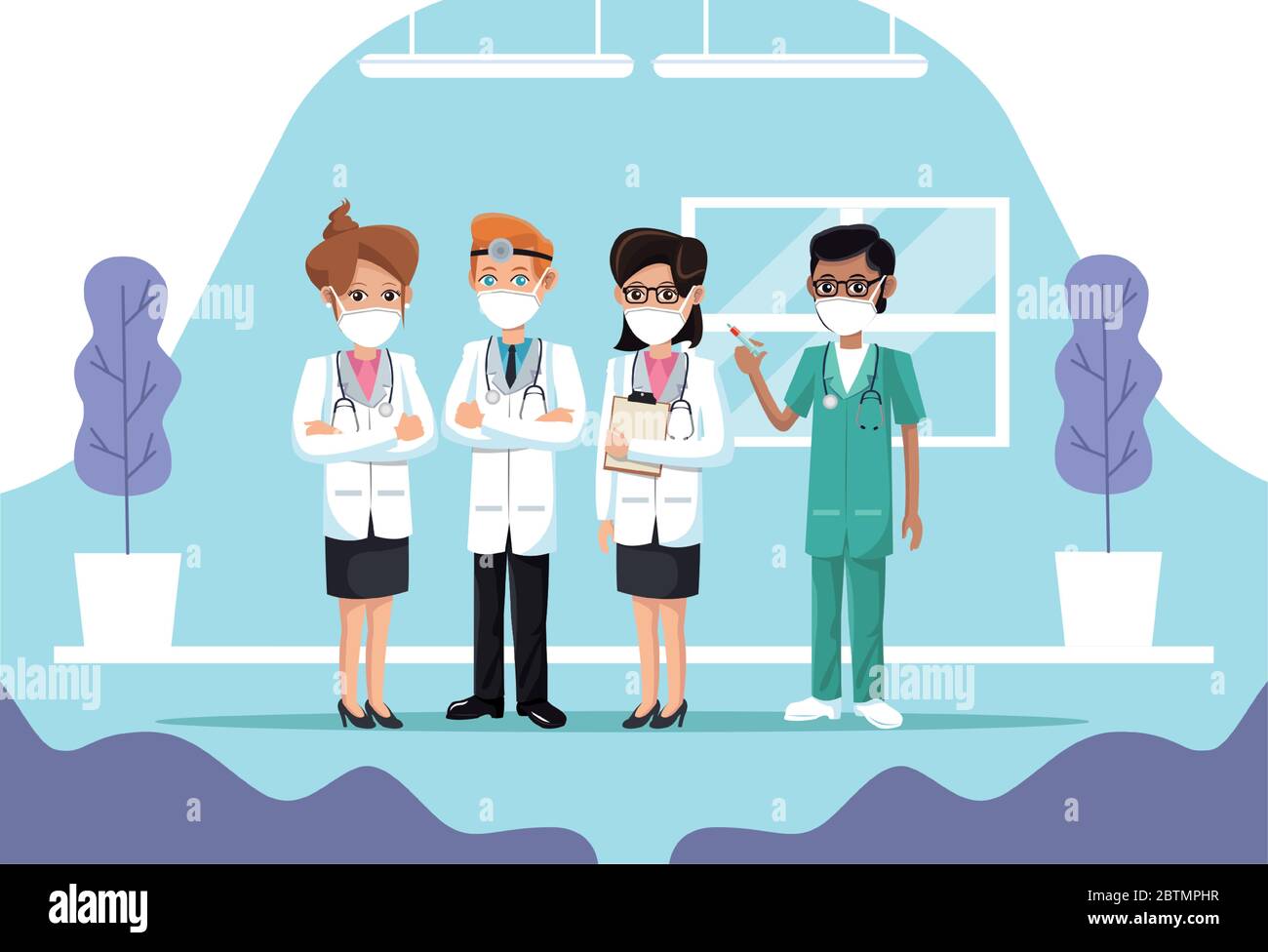 group of doctors wearing medical masks Stock Vector Image & Art - Alamy