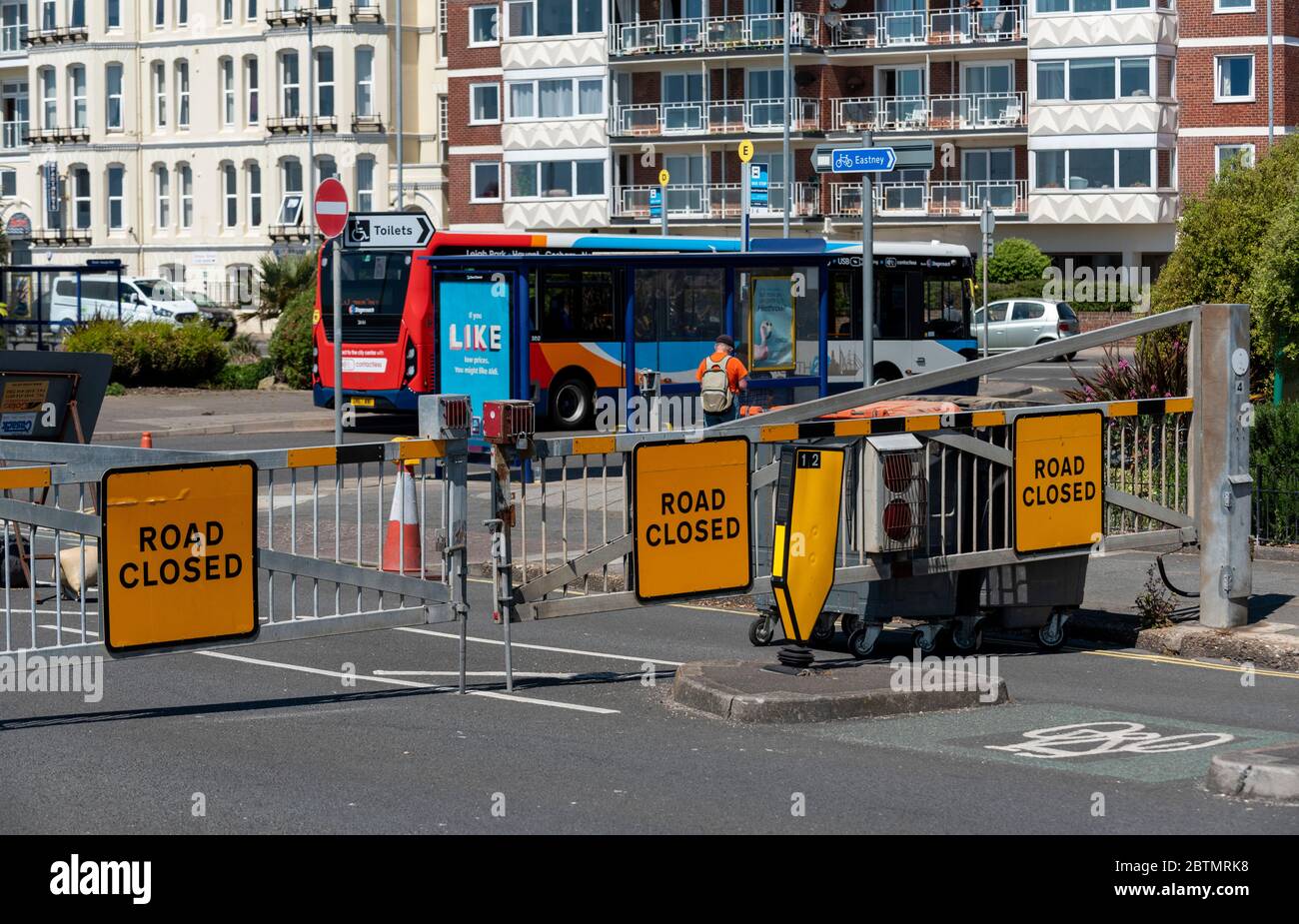 Southsea, Portsmouth, England, UK, May 2020. The seafront road in Southsea a coastal resort closed to traffic during Covid-19 outbreak Stock Photo