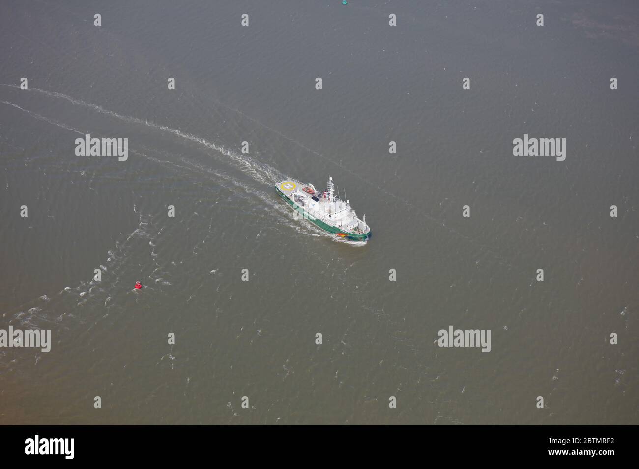 Aerial View of the Esperanza Greenpeace International Fishery Patrol Vessel Stock Photo