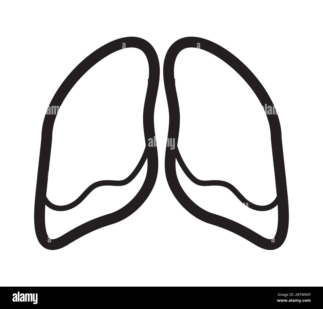 Lungs icon outline vector. Pneumonia affects the lungs, the coronavirus ...