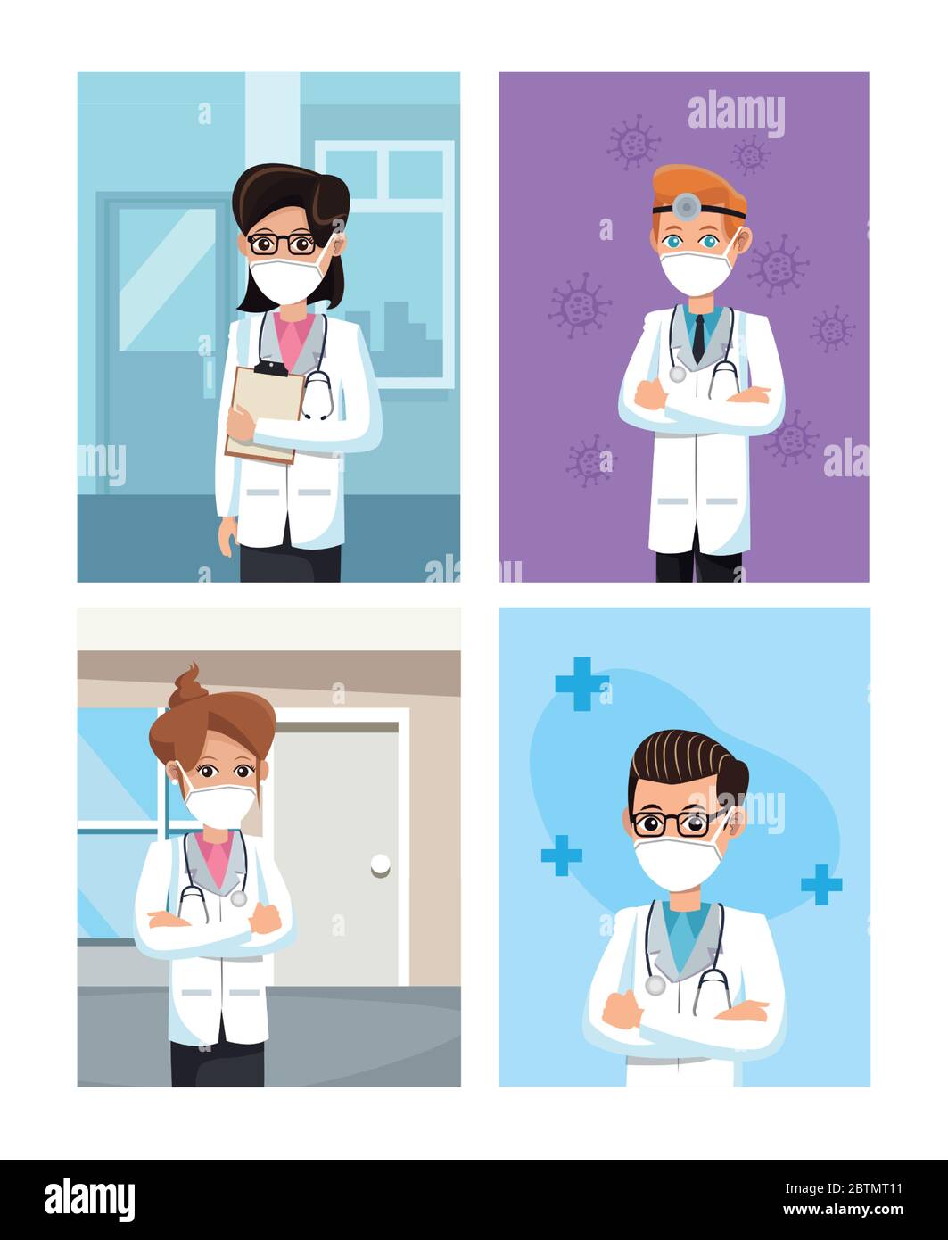 group of doctors wearing medical masks Stock Vector Image & Art - Alamy