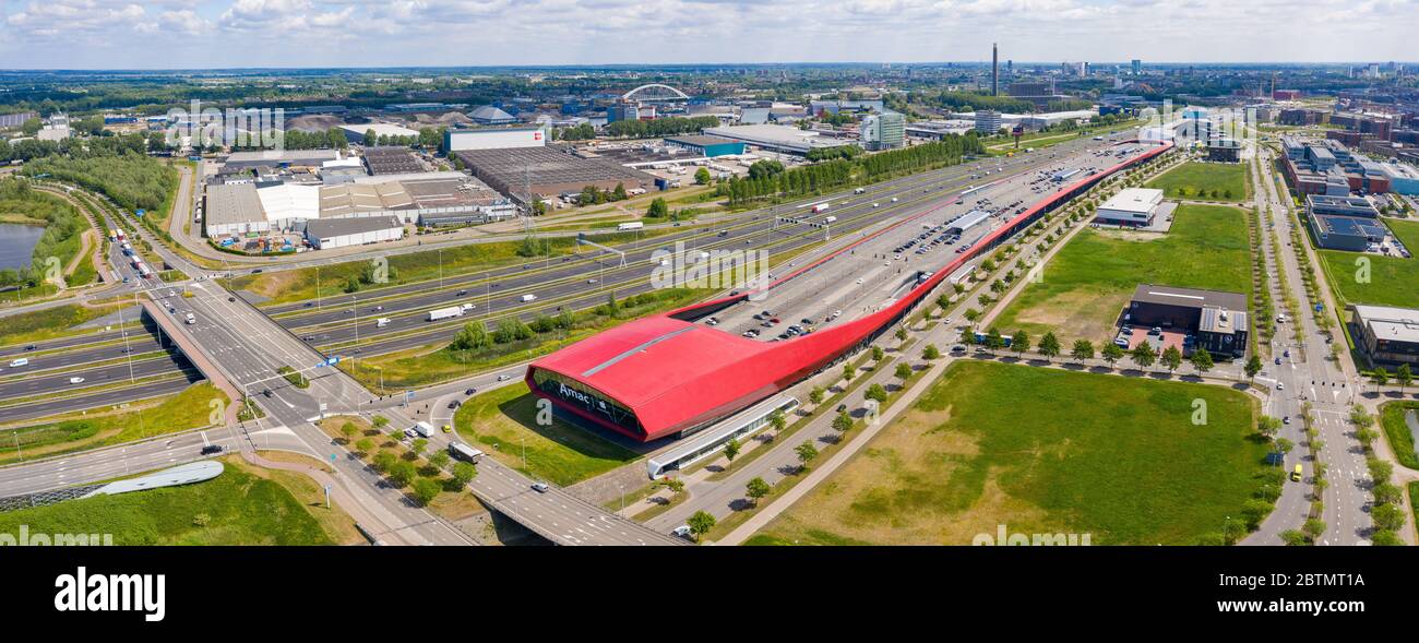 Utrecht, Utrecht / Netherlands - May 27th 2020: Aerial view of Mall The Wall Utrecht, the Netherlands Stock Photo