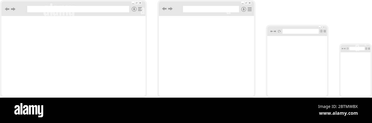 Web browser set on a white background Stock Vector