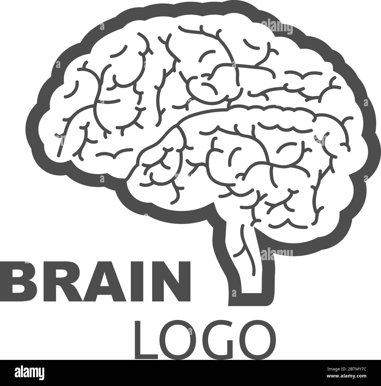 Brain Logo style design on a white background, vector Stock Vector