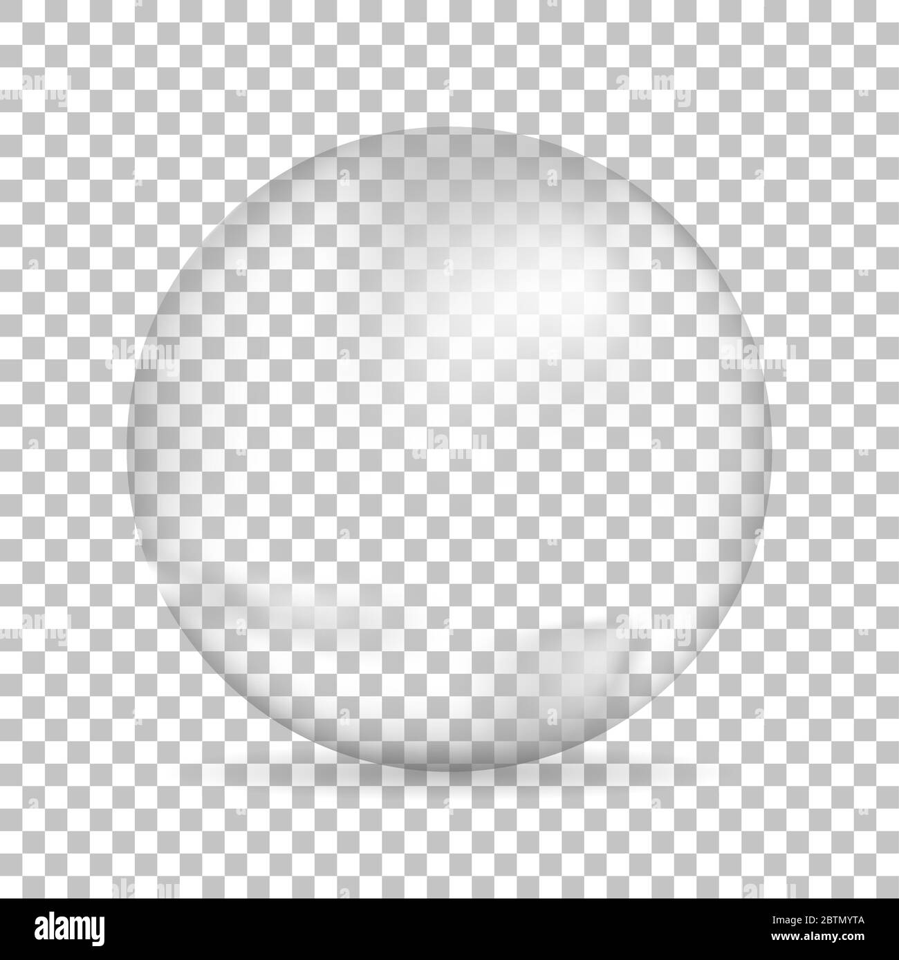 Water bubble with shadow on isolated background, vector illustration Stock Vector