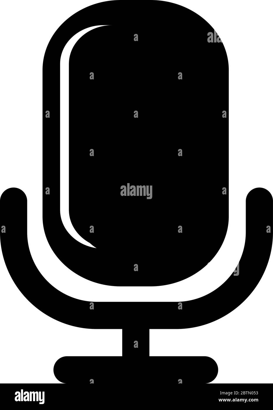 Microphone icon black colored on a white background, vector Stock ...
