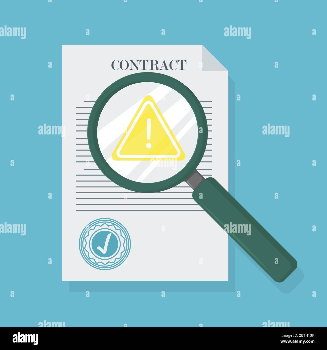 Contract in flat style, business concept, vector illustration Stock Vector