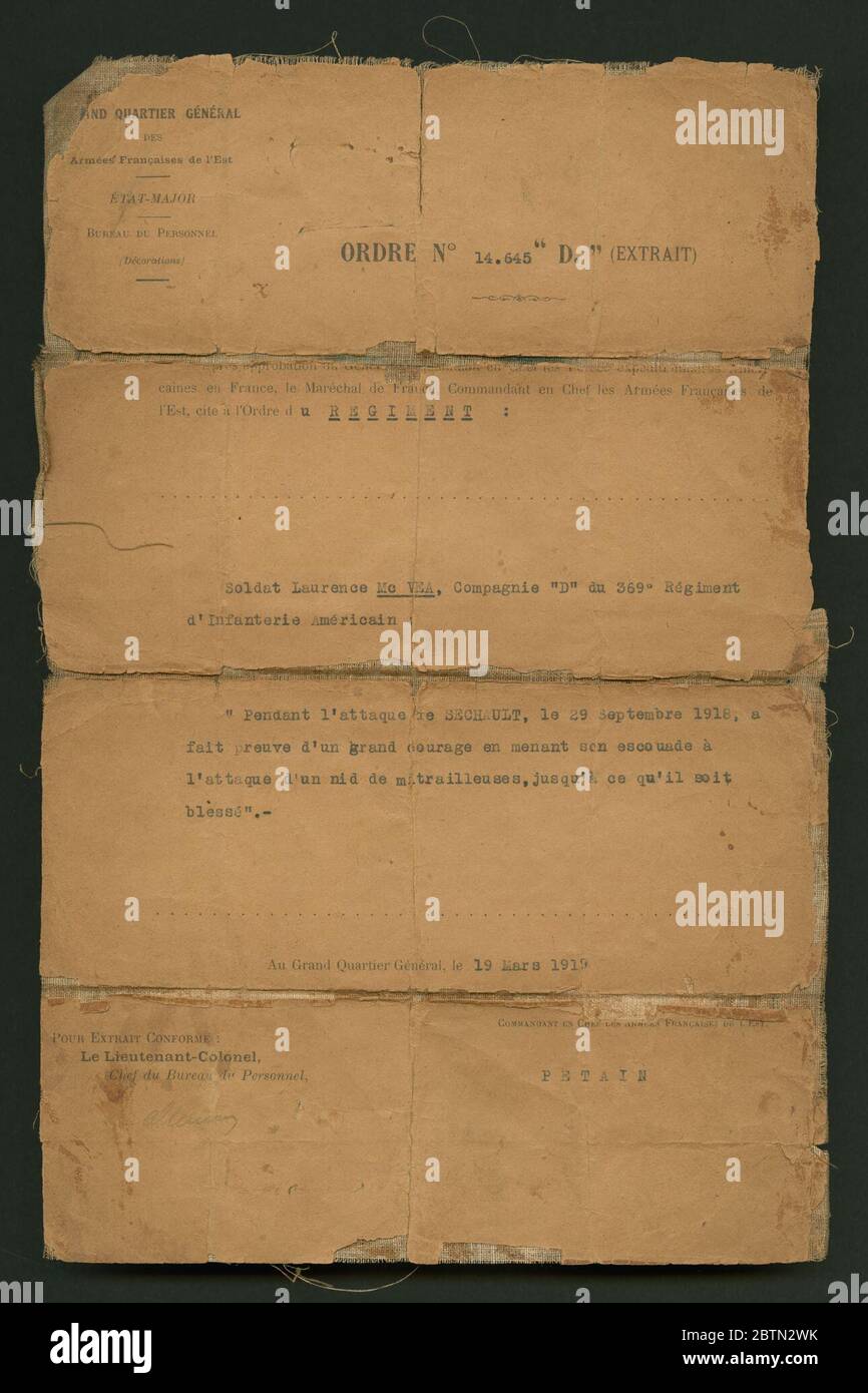 369th infantry regiment hi-res stock photography and images - Alamy