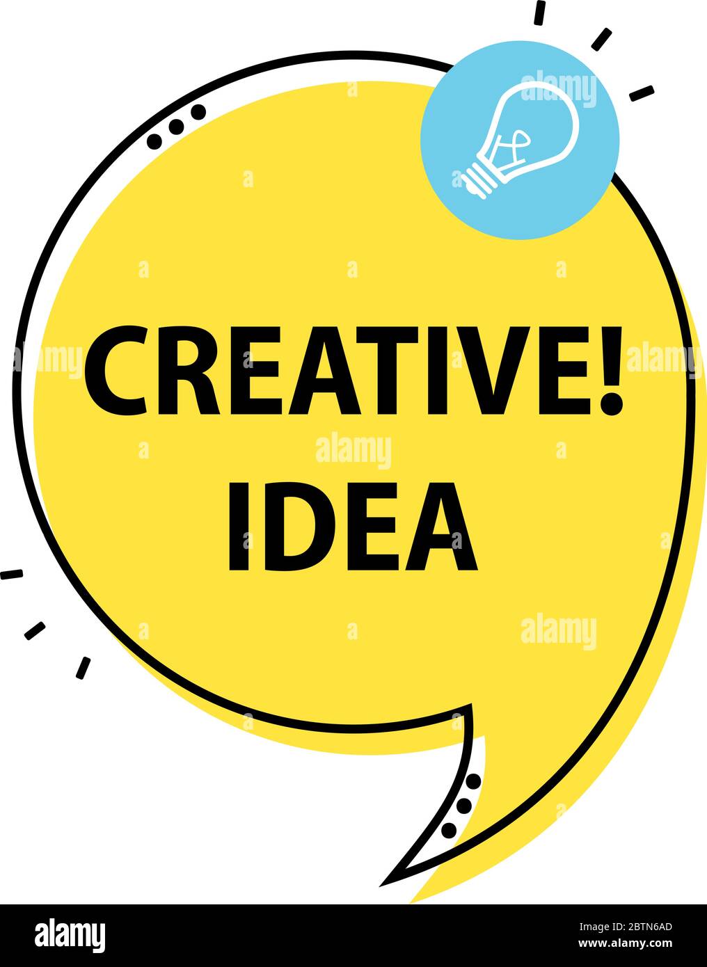 Creative idea in art style. Banner with creative idea on white ...