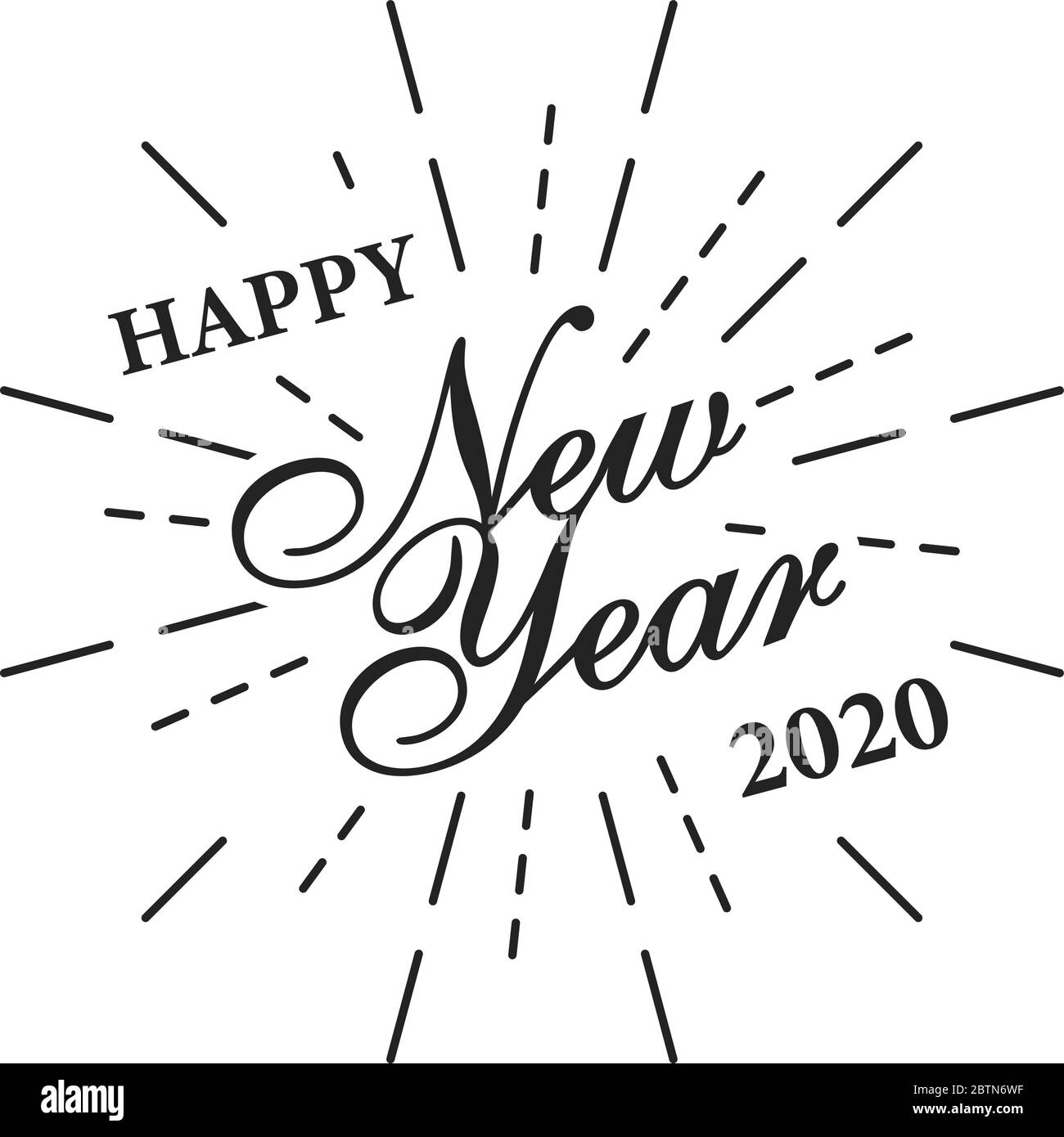 Happy new year 2020 design. Happy new year card design. Typography design. Happy New Year Banner with 2020 Numbers. Vector illustration Stock Vector