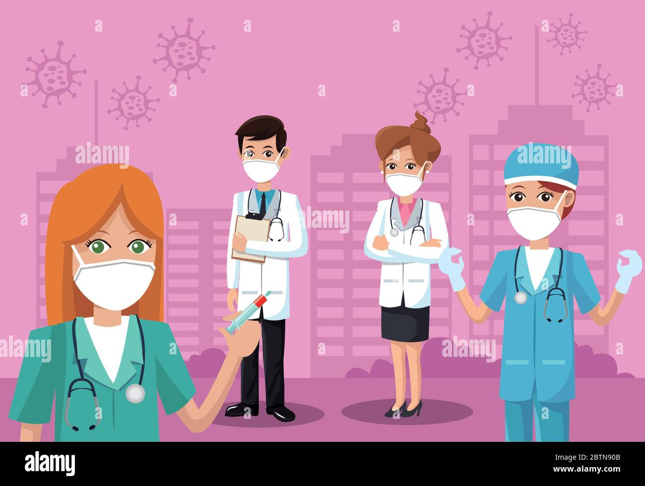 group of doctors wearing medical masks Stock Vector Image & Art - Alamy