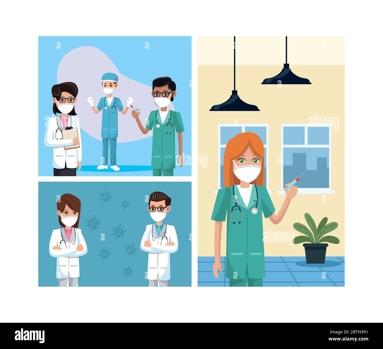 group of doctors wearing medical masks Stock Vector Image & Art - Alamy