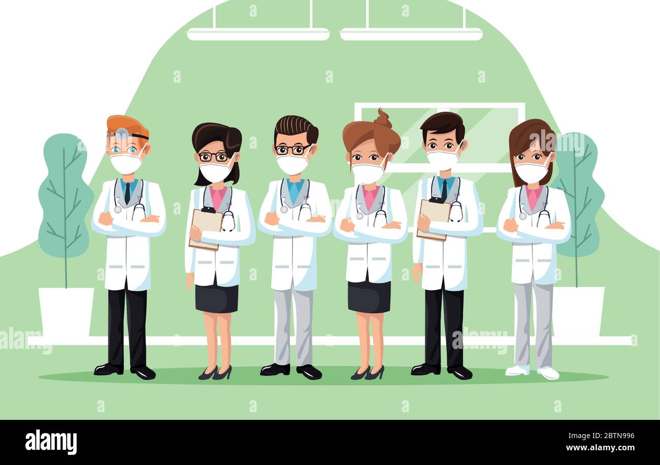 group of doctors wearing medical masks Stock Vector Image & Art - Alamy