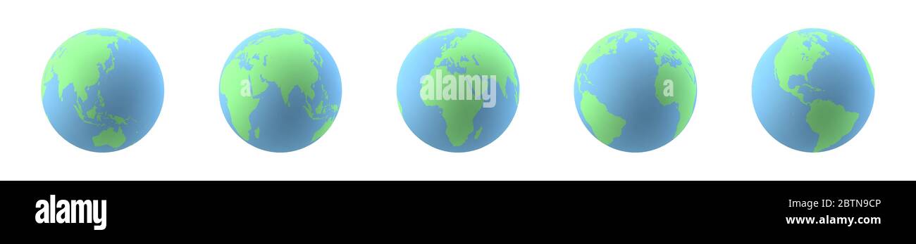 Earth globes set isolated on white background Stock Vector Image & Art ...