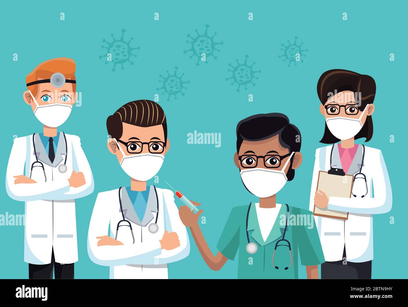 group of doctors wearing medical masks Stock Vector Image & Art - Alamy