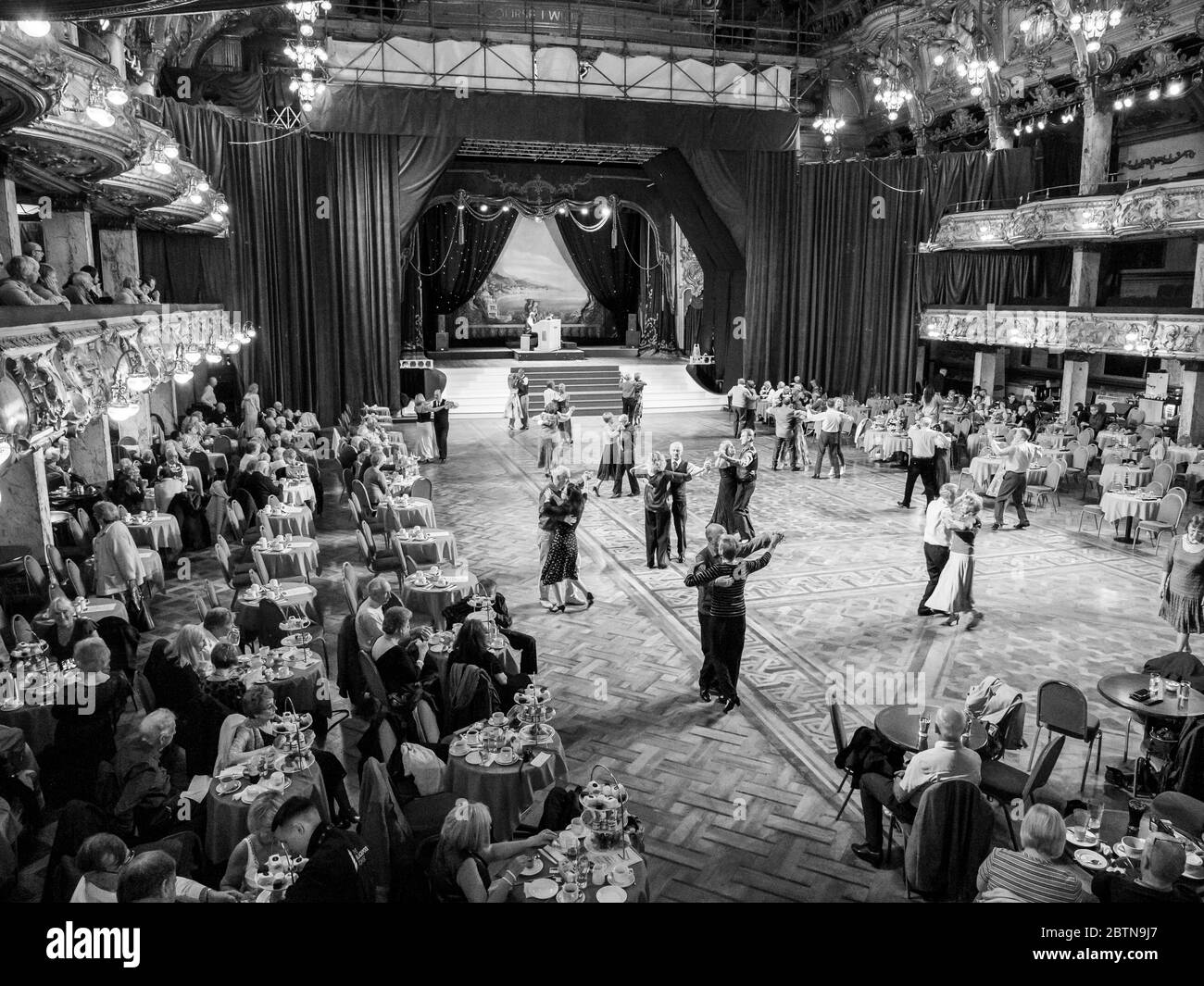 Inside Blackpool Tower Ballroom, Blackpool Promenade, Lancashire, England, People Dancing Stock Photo