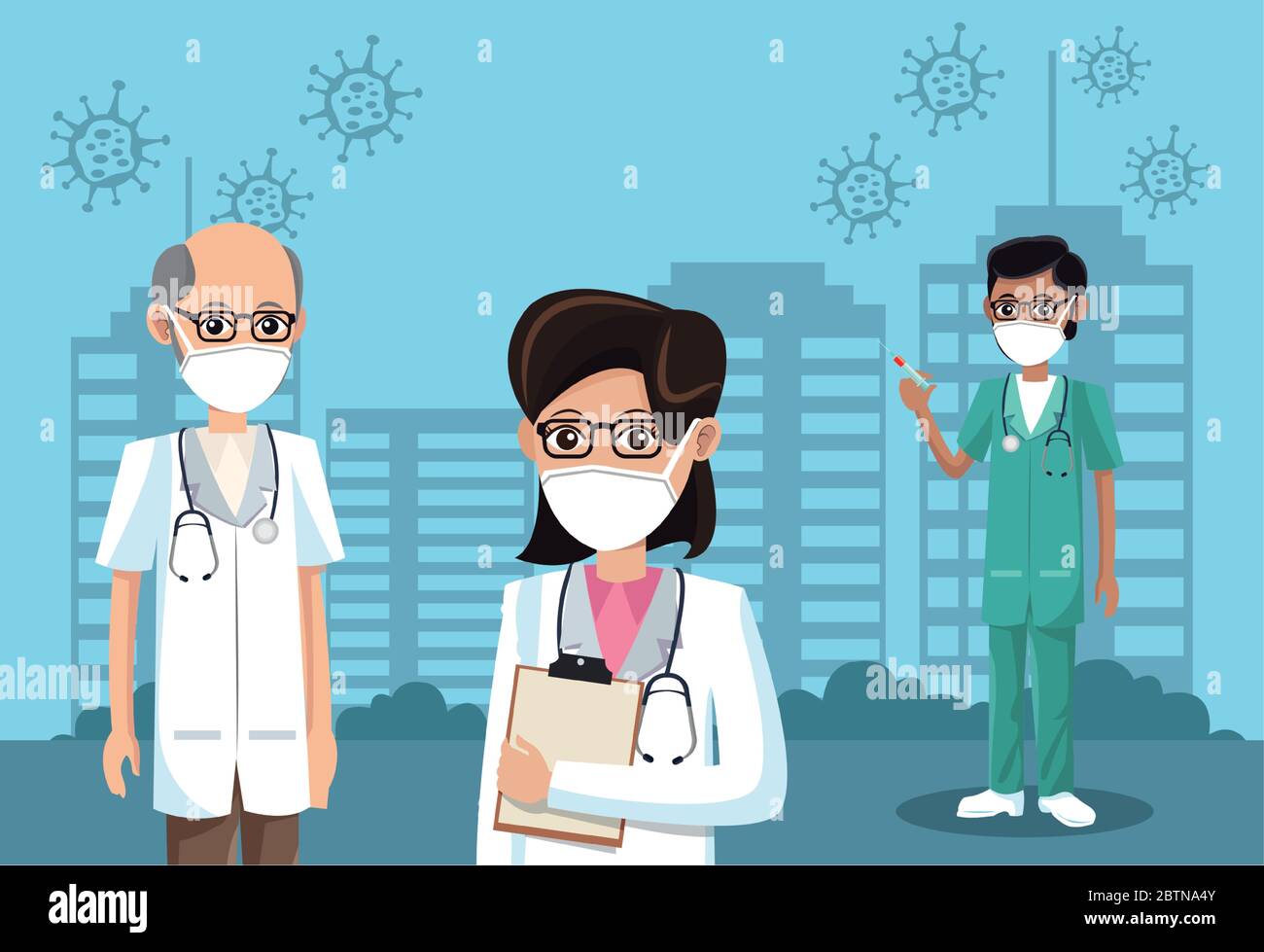group of doctors wearing medical masks Stock Vector Image & Art - Alamy