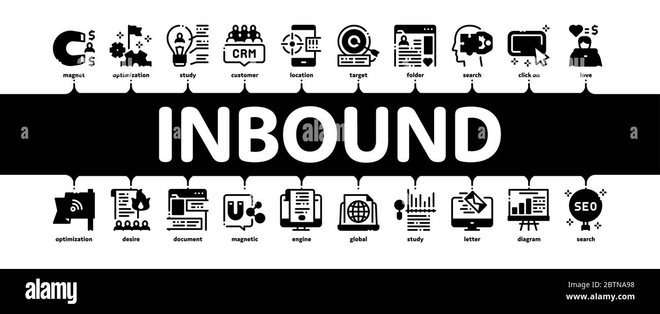 Inbound Marketing Minimal Infographic Banner Vector Stock Vector Image ...