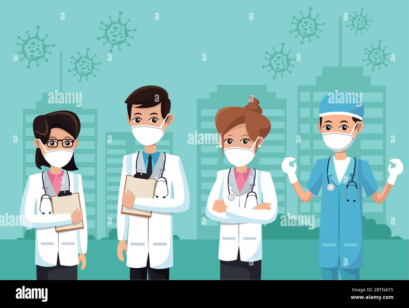 group of doctors wearing medical masks Stock Vector Image & Art - Alamy
