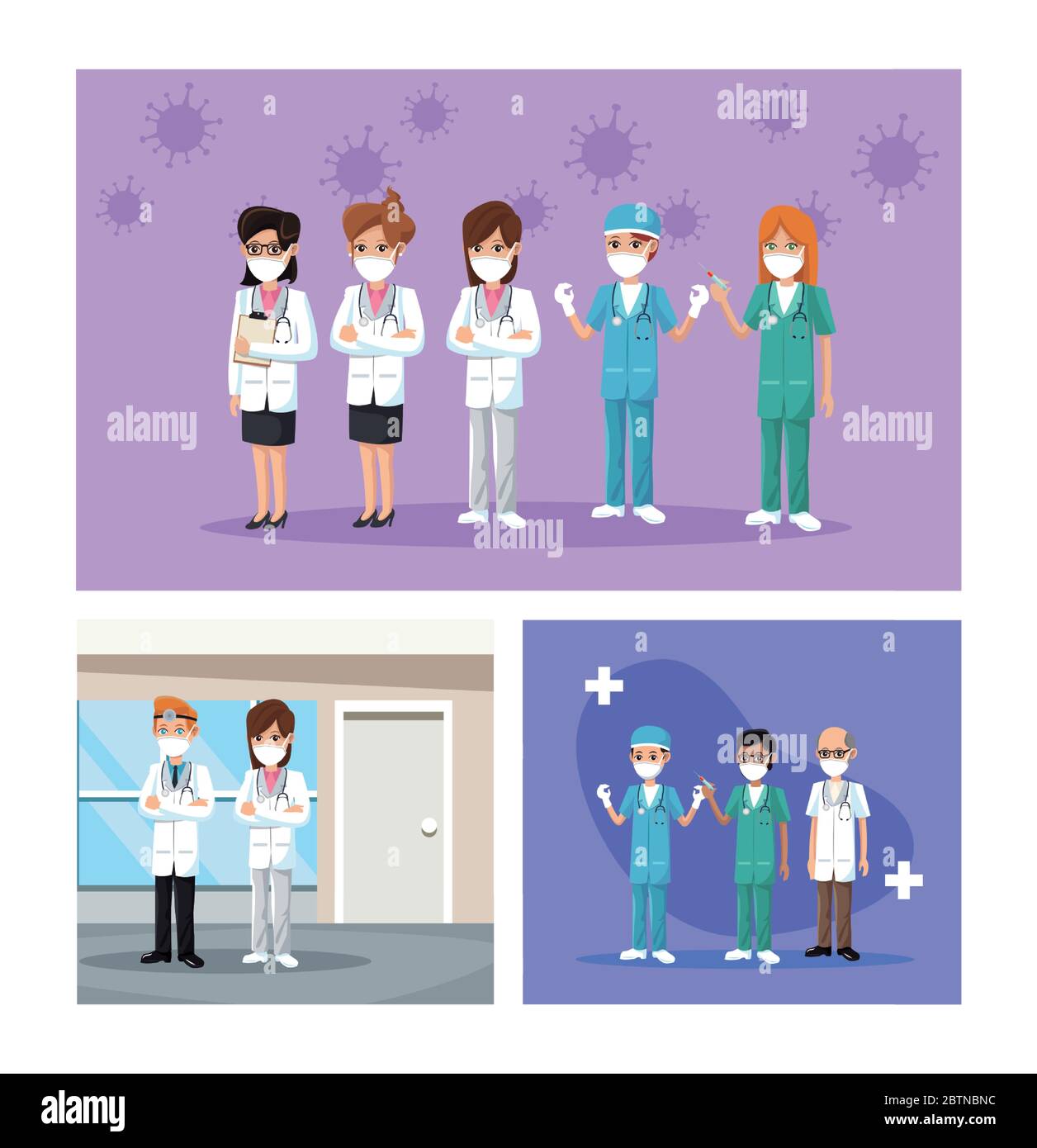 group of doctors wearing medical masks Stock Vector Image & Art - Alamy