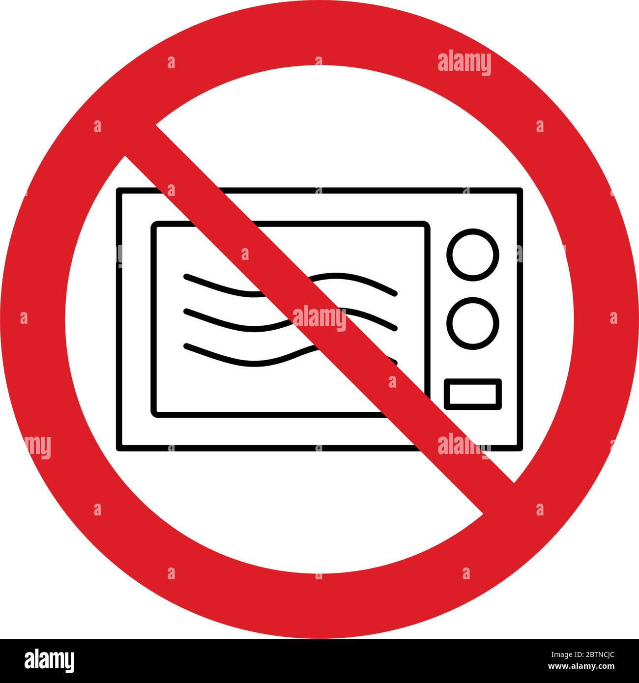 no microwave Not allow microwave sign. The red circle prohibiting sing Stock Vector Image & Art