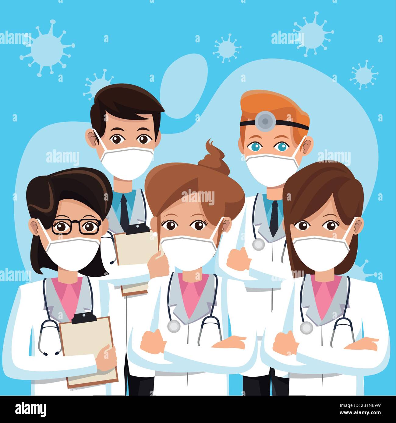 group of doctors wearing medical masks Stock Vector Image & Art - Alamy