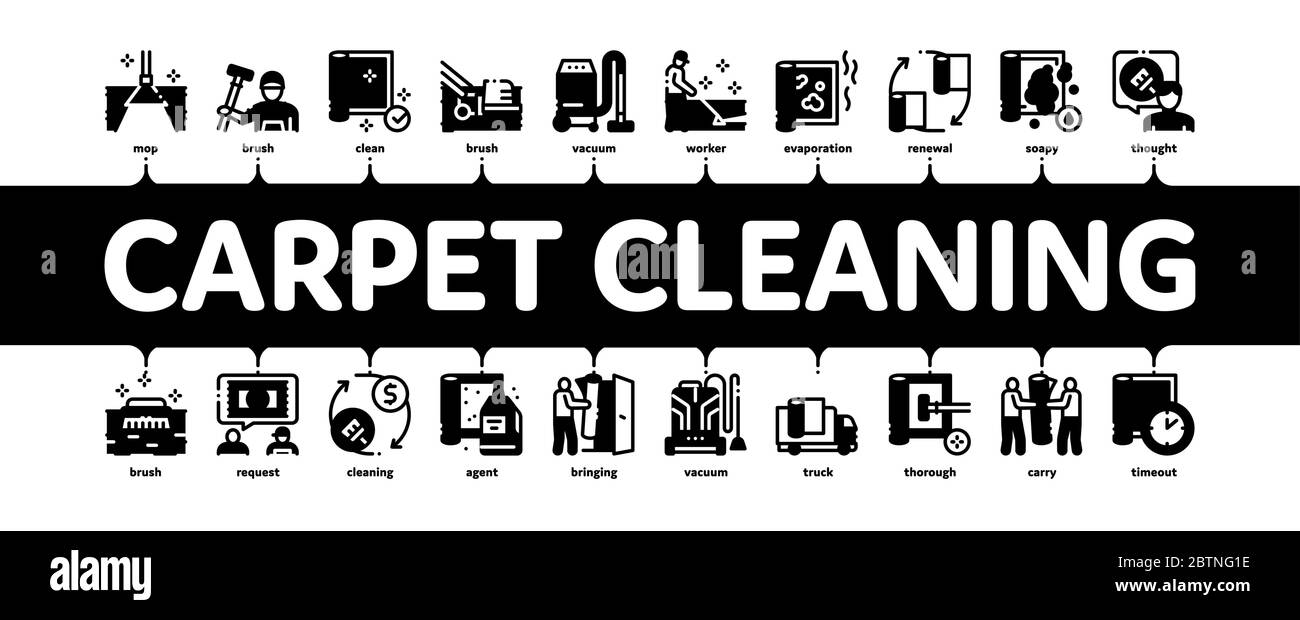 Carpet Cleaning Washing Service Minimal Infographic Banner Vector Stock Vector Image & Art Alamy