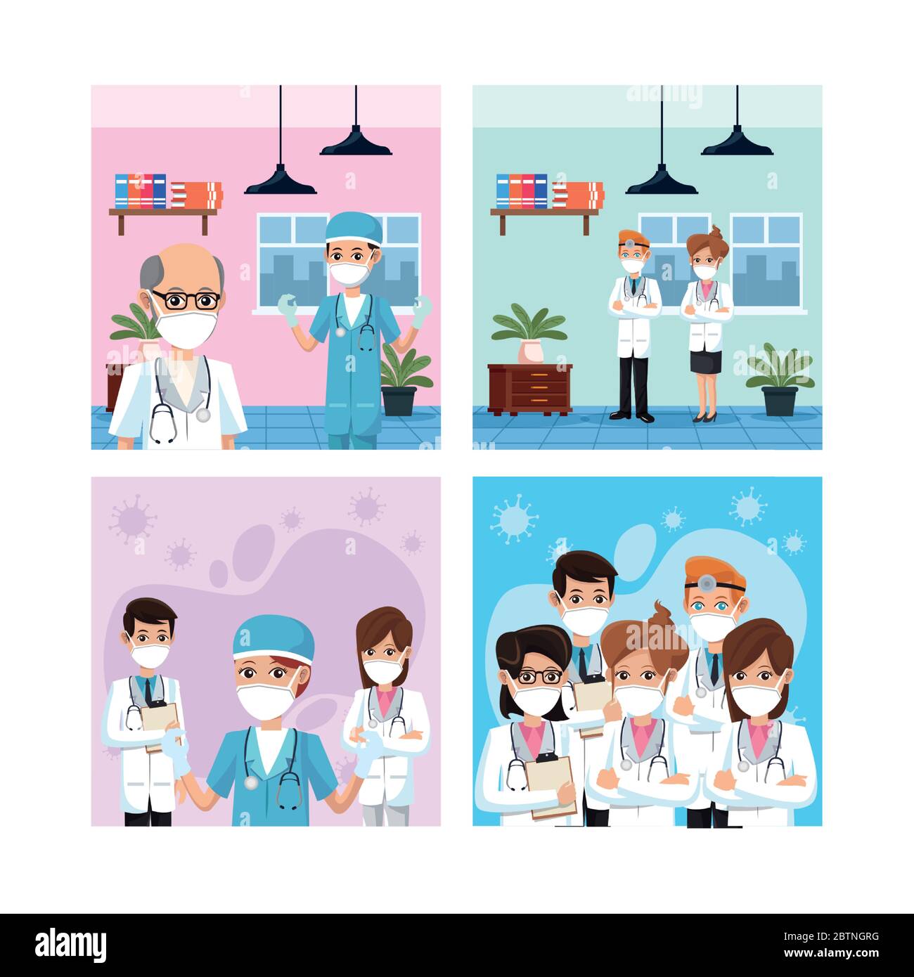 group of doctors wearing medical masks Stock Vector Image & Art - Alamy