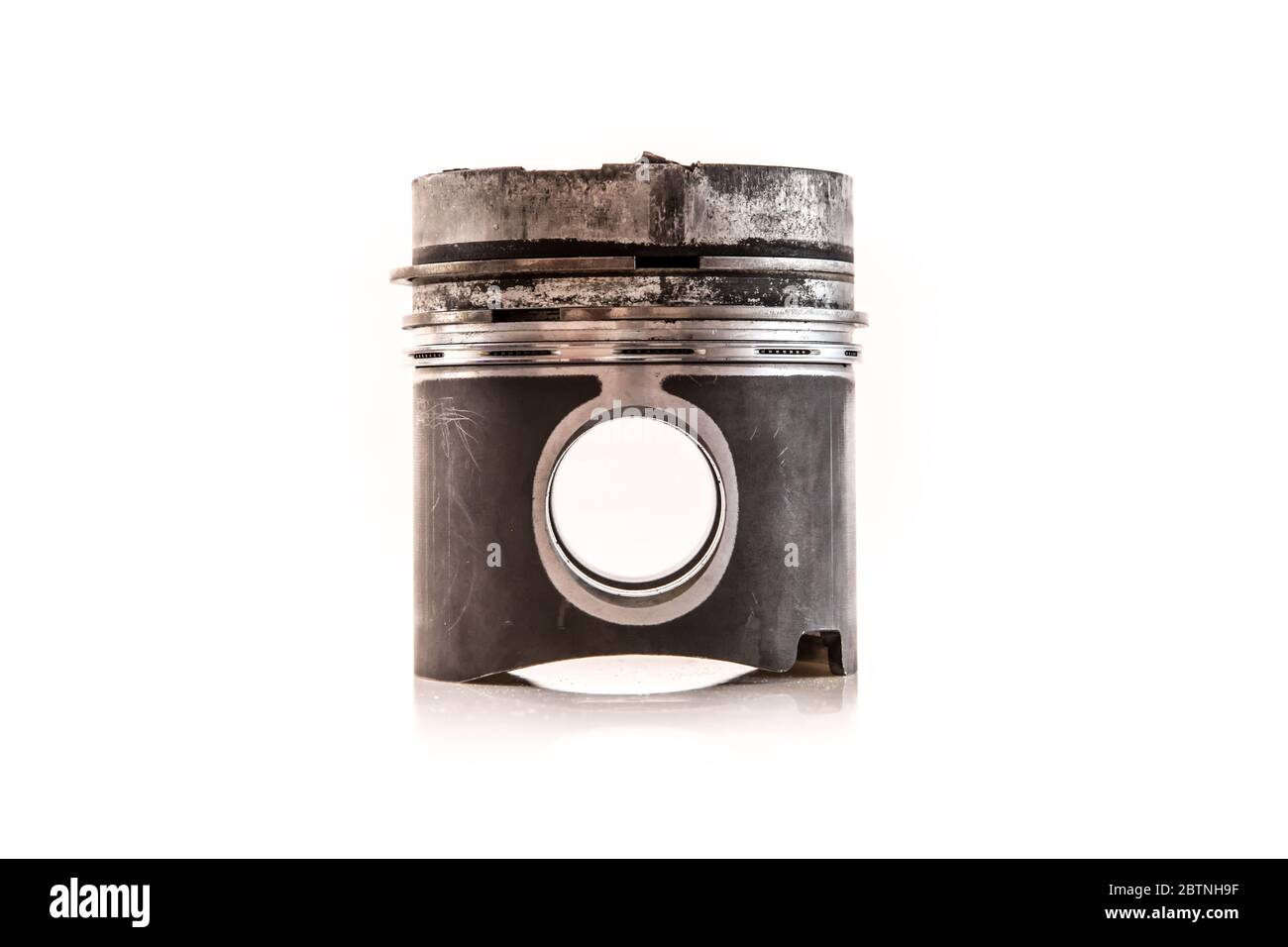 The intake valve broke and stuck in the piston Stock Photo Alamy