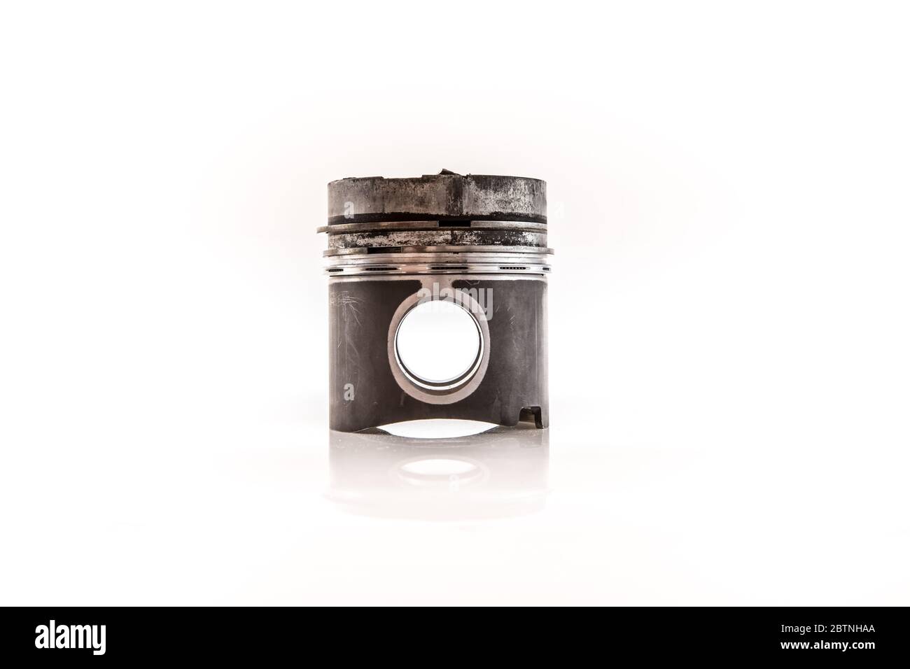 The intake valve broke and stuck in the piston Stock Photo Alamy