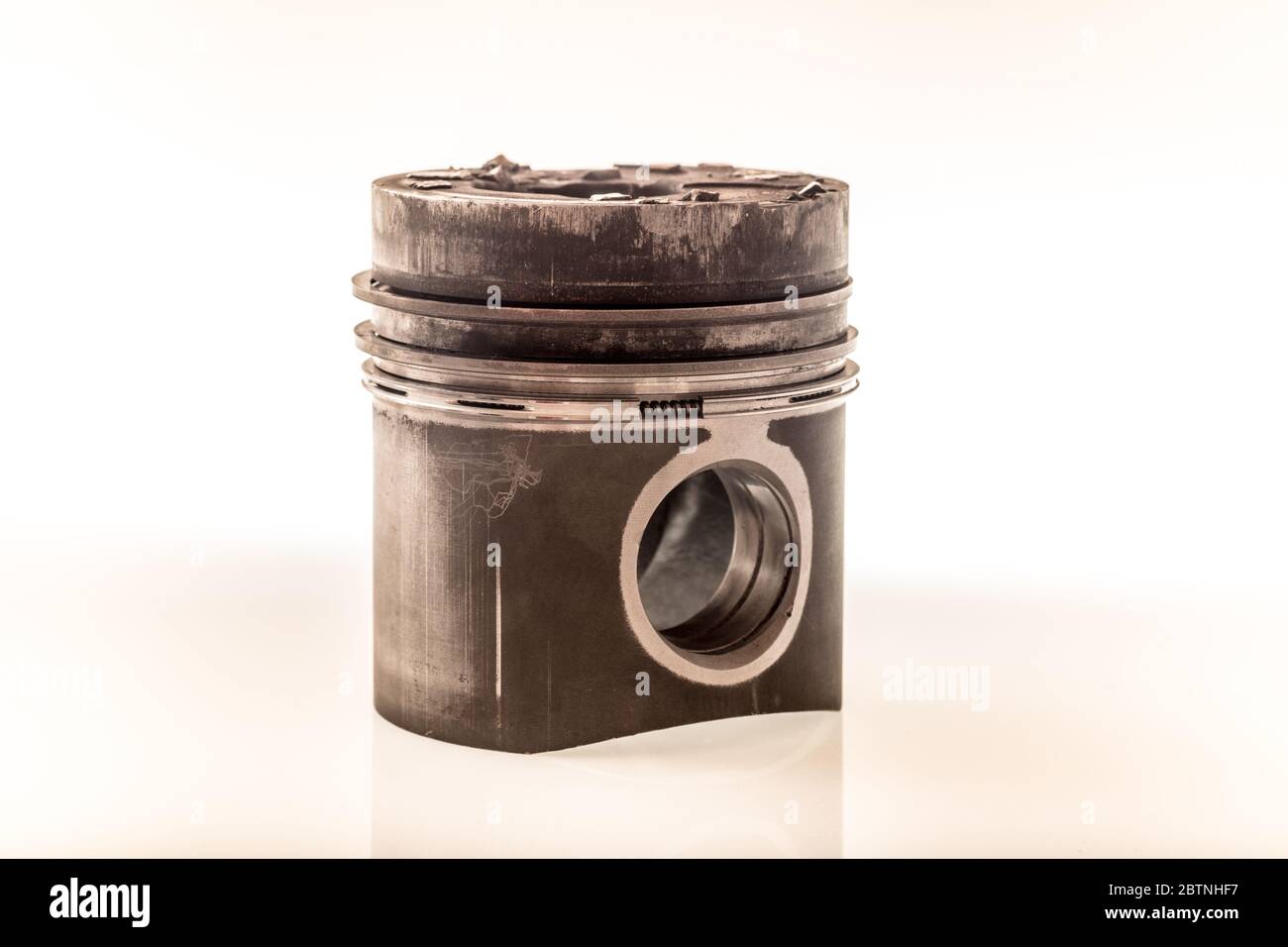 The intake valve broke and stuck in the piston Stock Photo Alamy