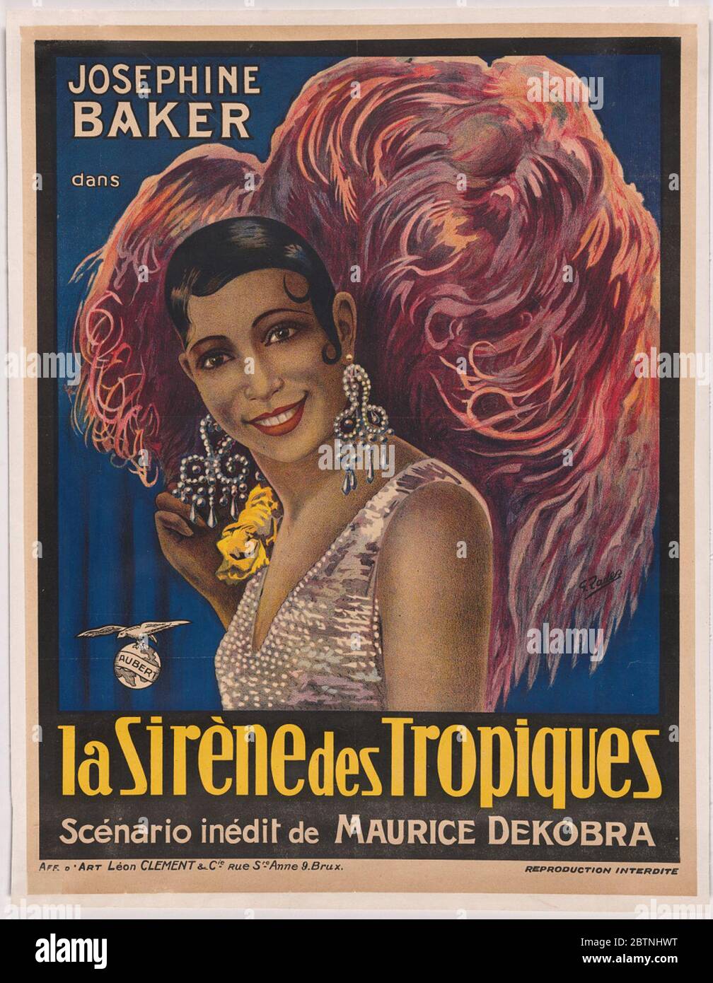 Josephine Baker. In 1927, a well-known novelist, Maurice Dekobra, together with Baker's manager, Pepito Abatino, wrote a screenplay for Baker. Stock Photo