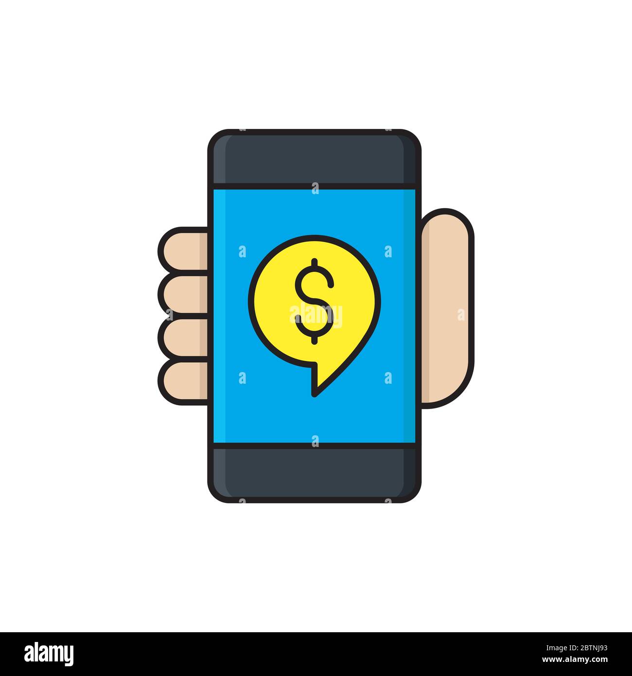 Mobile payment vector icon symbol transaction isolated on white ...
