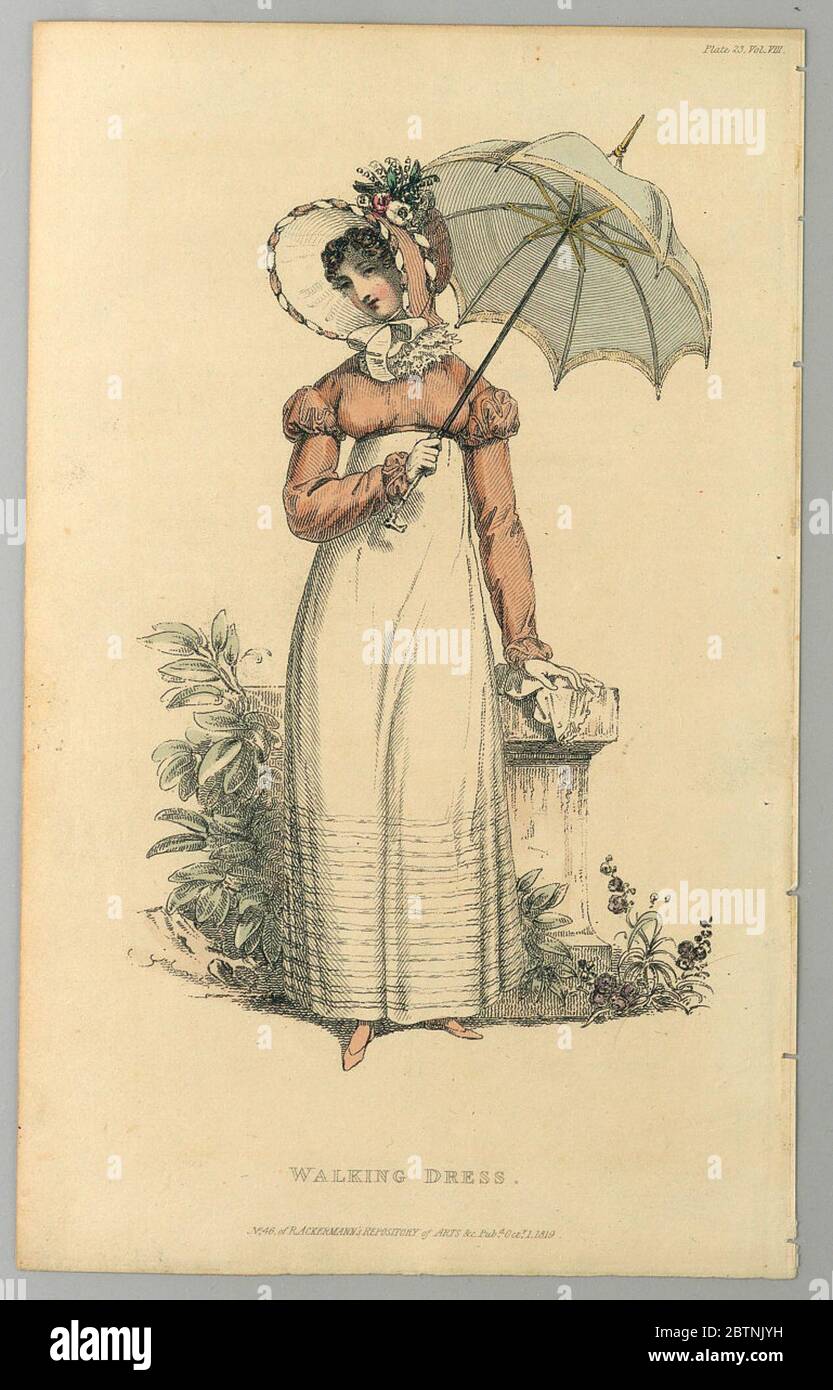 Walking Dress. Research in ProgressWoman standing in a garden wearing a ...