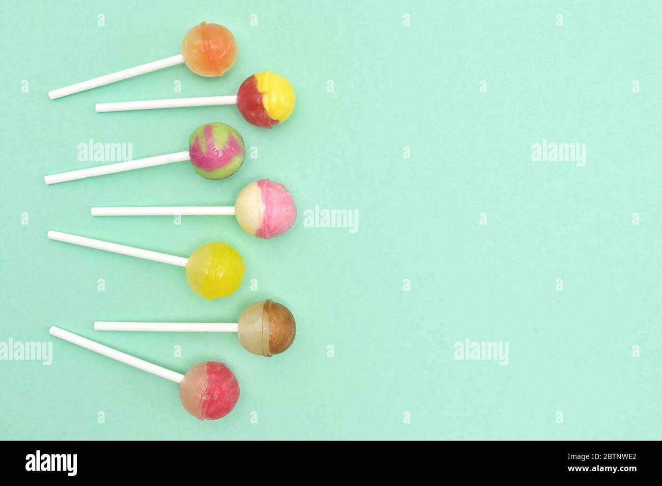 Abstract Colorful Lollipop Candy On Stick Stock Photo - Alamy