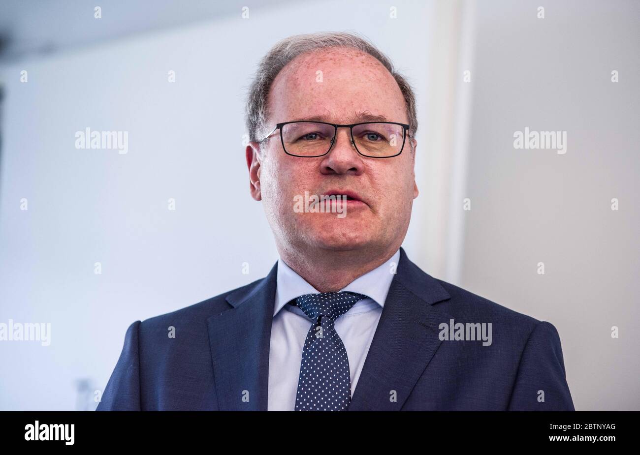 Munich, Bavaria, Germany. 27th May, 2020. REINHARD ROETTLE (Reinhard RÃ¶ttle), Munich GeneralstaatsanwaltDue to a rise of anti-Semitic activities and crimes throughout Germany and specifically over 300 in Bavaria alone, the Bavarian Justizminister has issued a warning regarding the spreading of anti-semitic conspiracy theories, Holocaust relativization via the protests against the anti-Corona protests. Credit: ZUMA Press, Inc./Alamy Live News Stock Photo