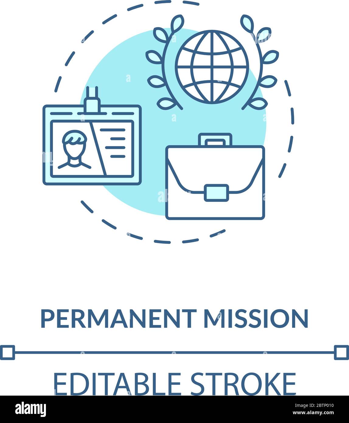 Permanent mission concept icon Stock Vector