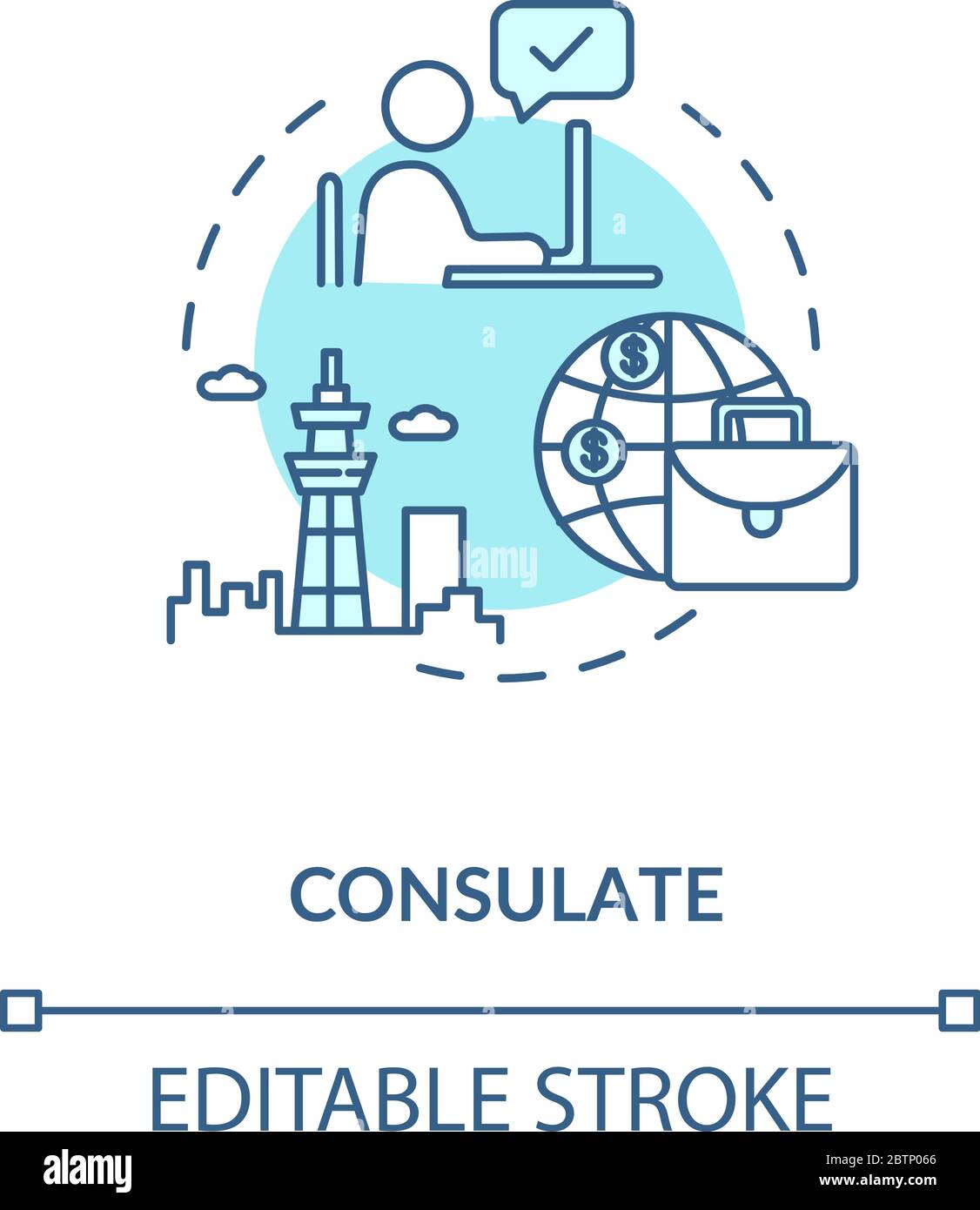Consulate concept icon Stock Vector