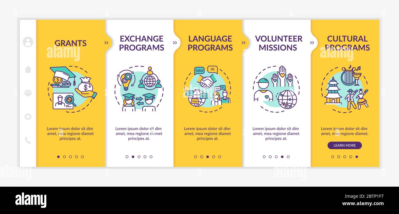 Worldwide exchange onboarding vector template Stock Vector