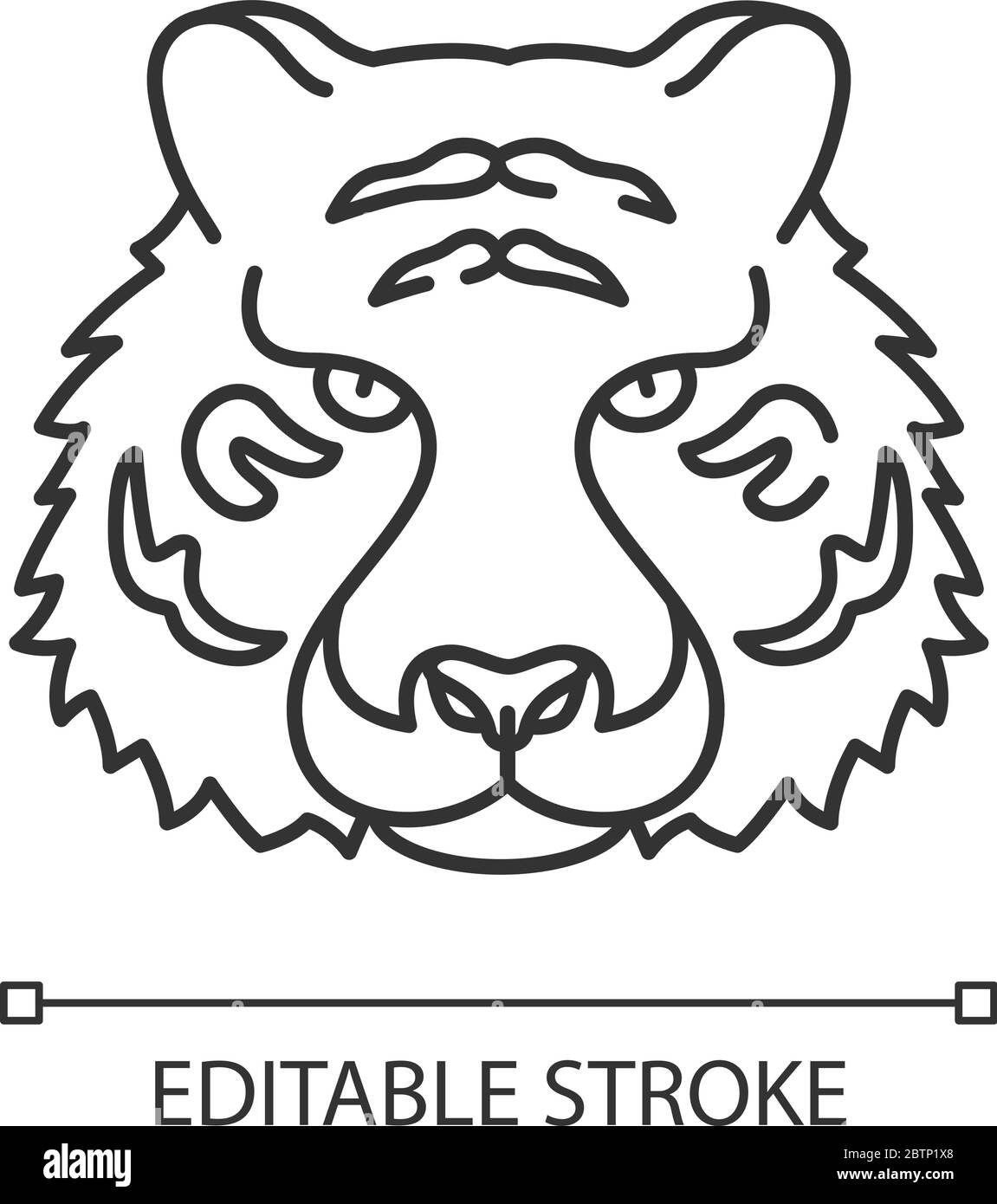 Bengal Tiger Line Icon. Editable Illustration Stock Vector - Illustration  of icon, greenpeace: 197156260