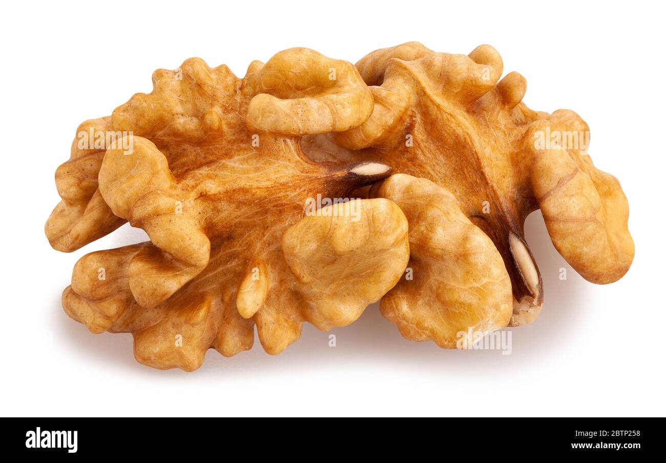 walnuts path isolated on white Stock Photo