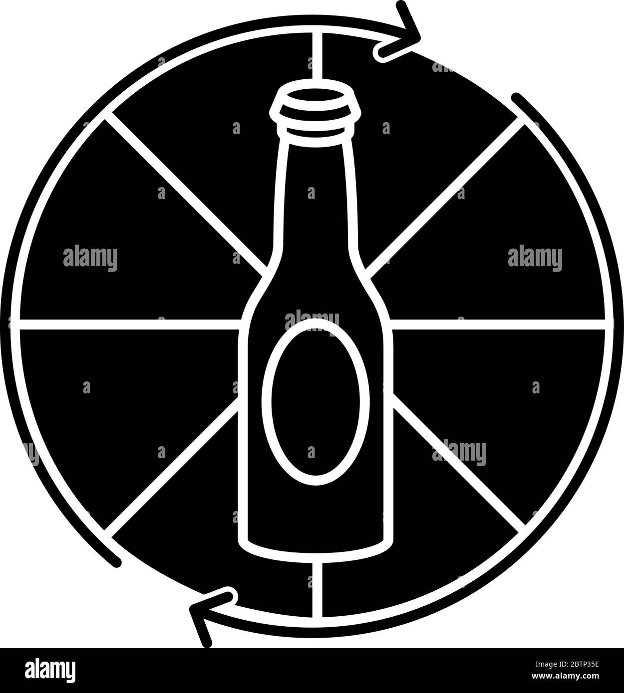 Spinning bottle black glyph icon Stock Vector Image & Art - Alamy