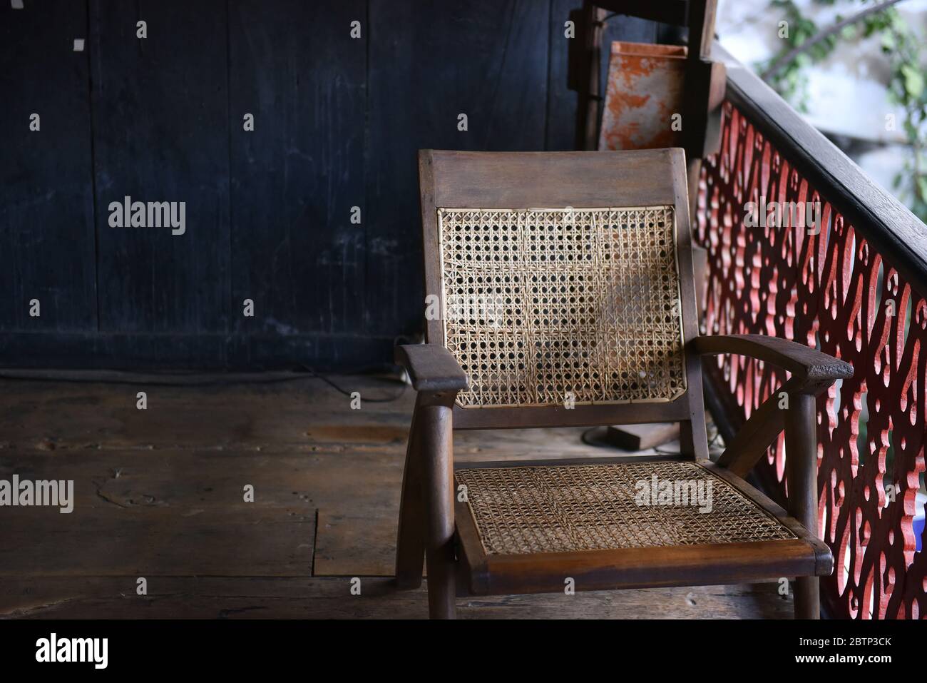 Vintage Oak antique Chair, Cane Seat Chair with Rattan bing Stock