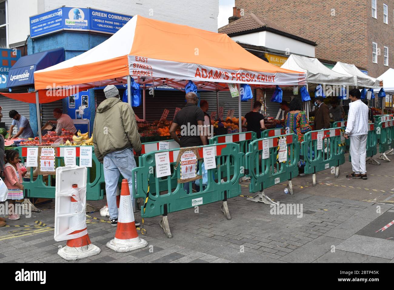 London, UK, 27 May 2020 Social distancing in London at East Street